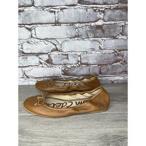 Sam Edelman Felicia Brown Leather Bow Classic Ballet Flats Women Sz 7.5M US/38.5